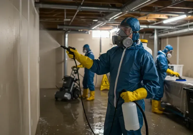 Basement Sanitization and Antimicrobial Treatment process in Grain Valley, MO